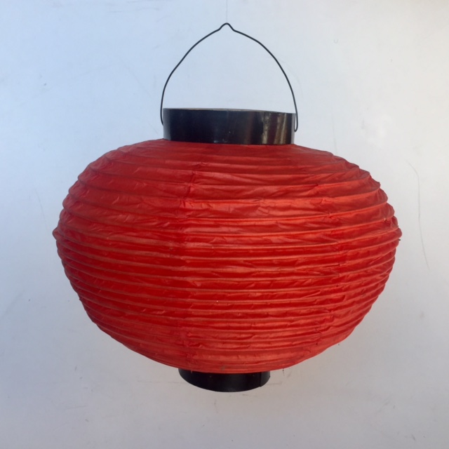 LANTERN, Asian - Chinese Red Silk 26 x 30cm H